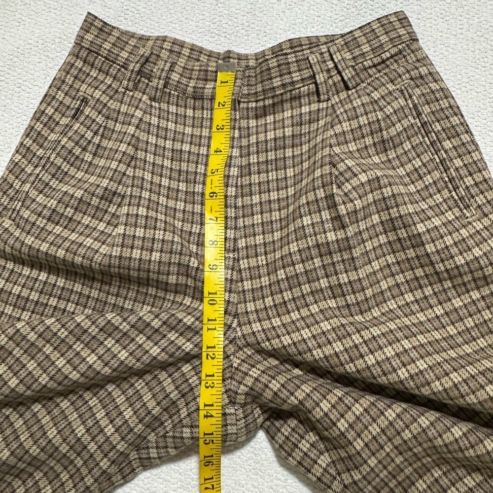 Woolrich Women 14 Brown Wool Blend Plaid Tapered High Rise Lined Pockets Pants - Picture 8 of 13